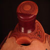Douglas 38 Wade - tree by Rick Reed, 15 and 1/4 inch seat, Gullet - 7 and 1/2 inch by 6 and 1/4 inch by 4 inch, Horn 3 inch round, 90 degree bars, 7/8ths flat palte riggin, Cheyenne Roll, Sheridan Style Floral Carving bordered with Vaquero Lace.